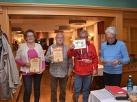 Lieselotte Kron (40 Jahre Mitglied), Ernst Kron (25 Jahre Mitglied), Alexander Müller (40 Jahre Mitglied) v. l.